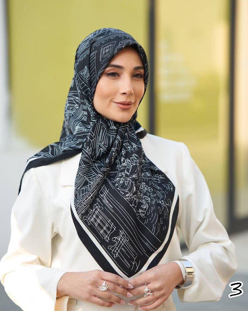 غکس ساتن شنل خطی طرح 3