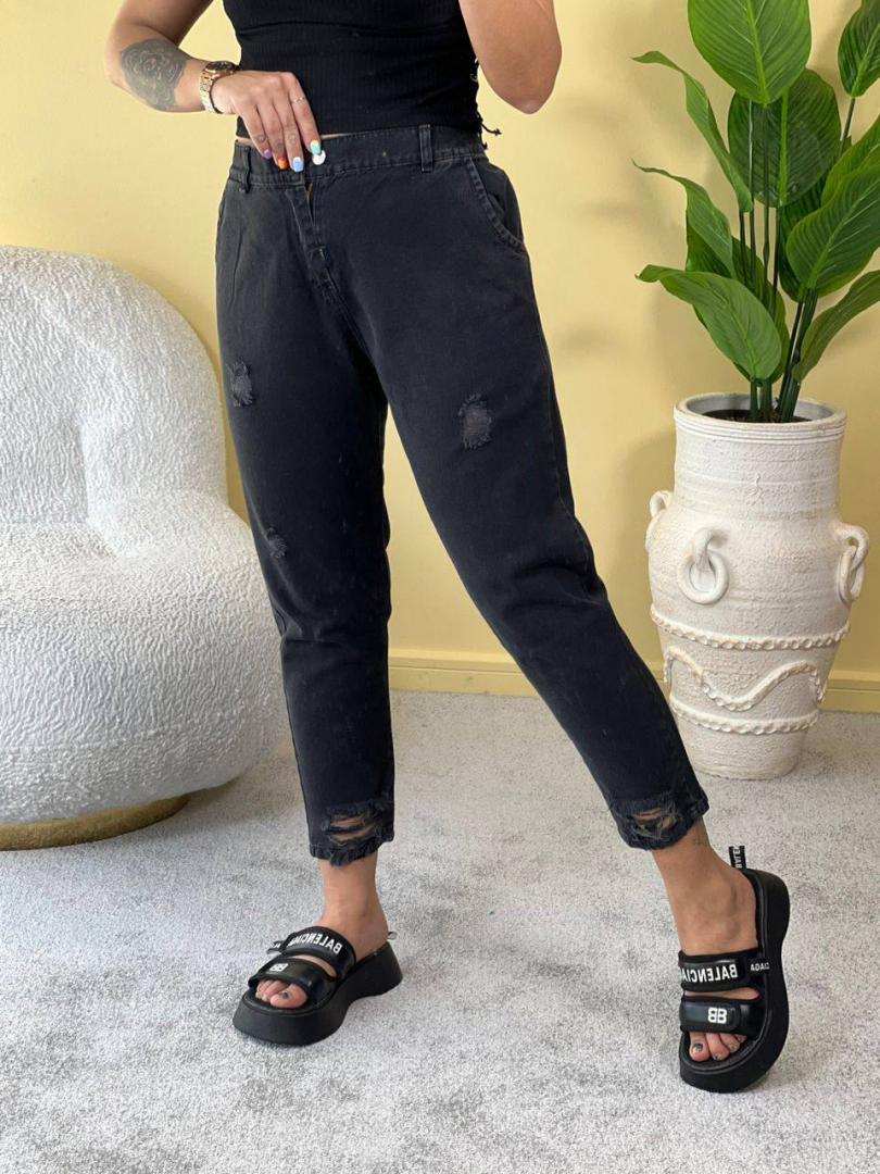 عکس شلوار مام پشت کش ذغالی مچ زاپ