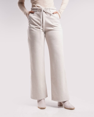 غکس شلوار فوتر کمربنددار کرم