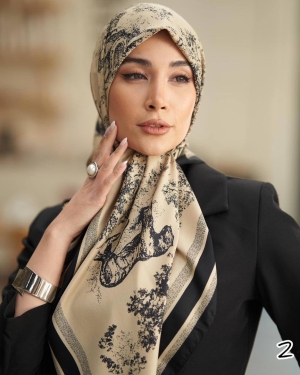 غکس روسری ساتن دیور جنگل طرح 2